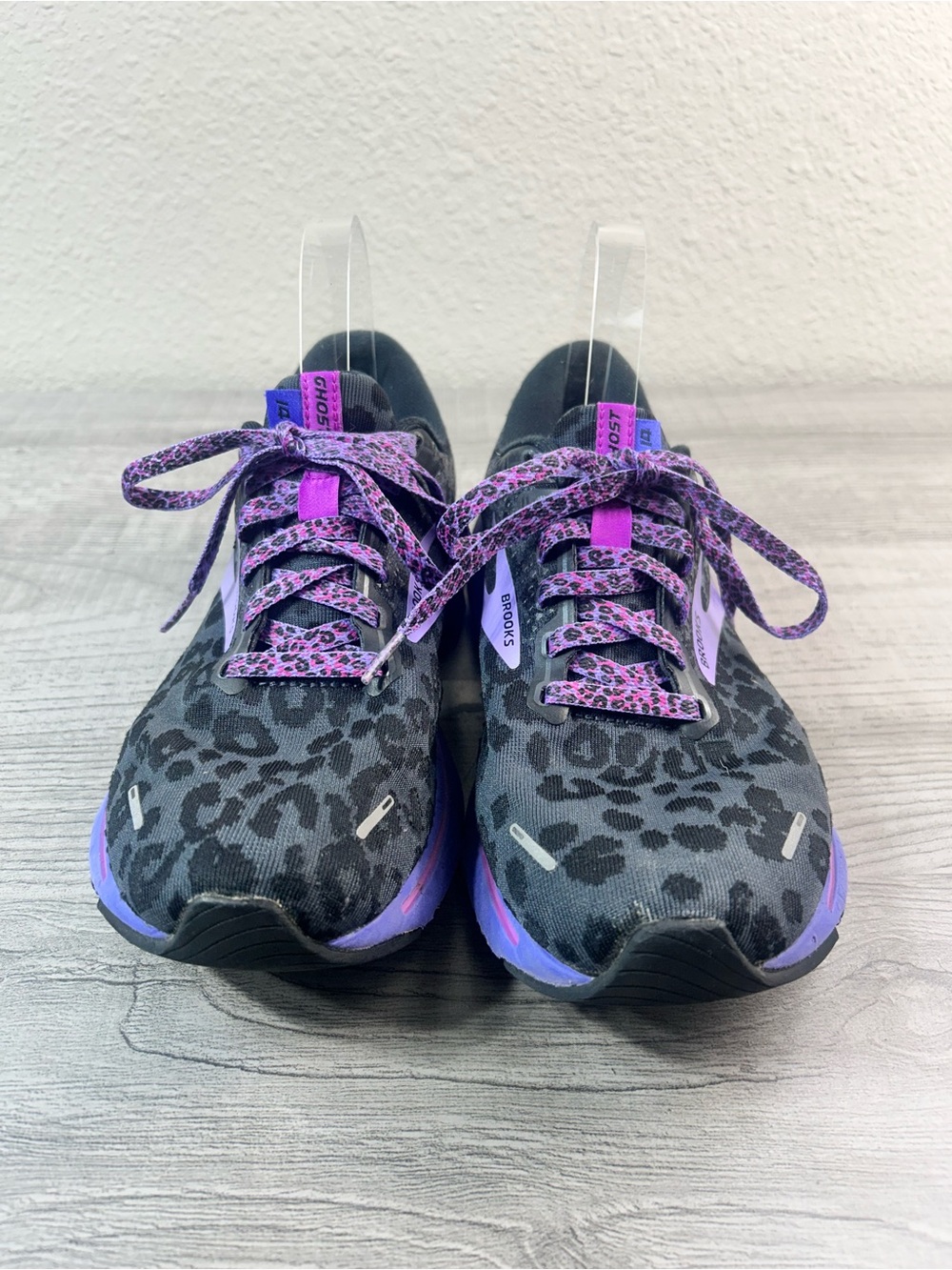 Brooks Women's Ghost 14 Electric Cheetah 🐆 Running Shoes - Black & Purple - Picture 2 of 9
